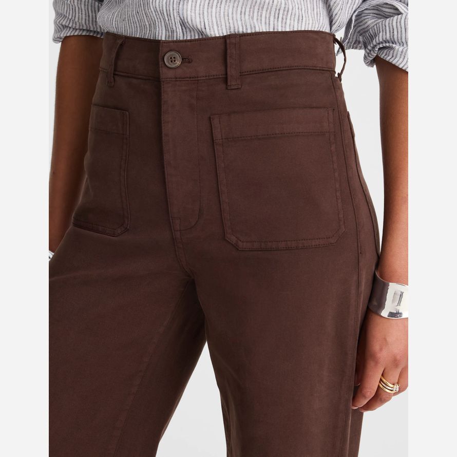 dunkelbraun madewell die emmett wide-leg womens pants