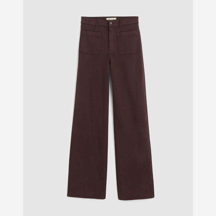 dunkelbraun madewell die emmett wide-leg womens pants