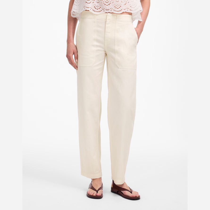 creme madewell tapered-leg-dienstprogramm damen hosen