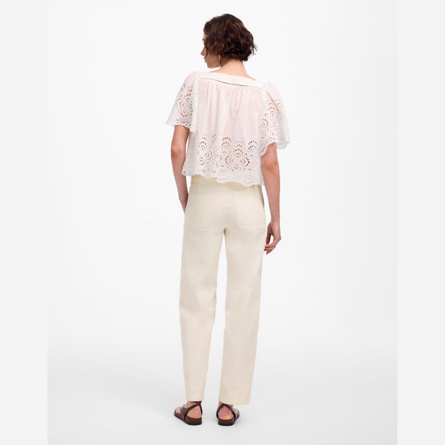 creme madewell tapered-leg-dienstprogramm damen hosen