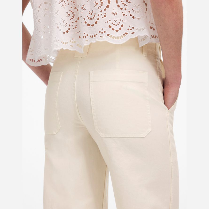 creme madewell tapered-leg-dienstprogramm damen hosen