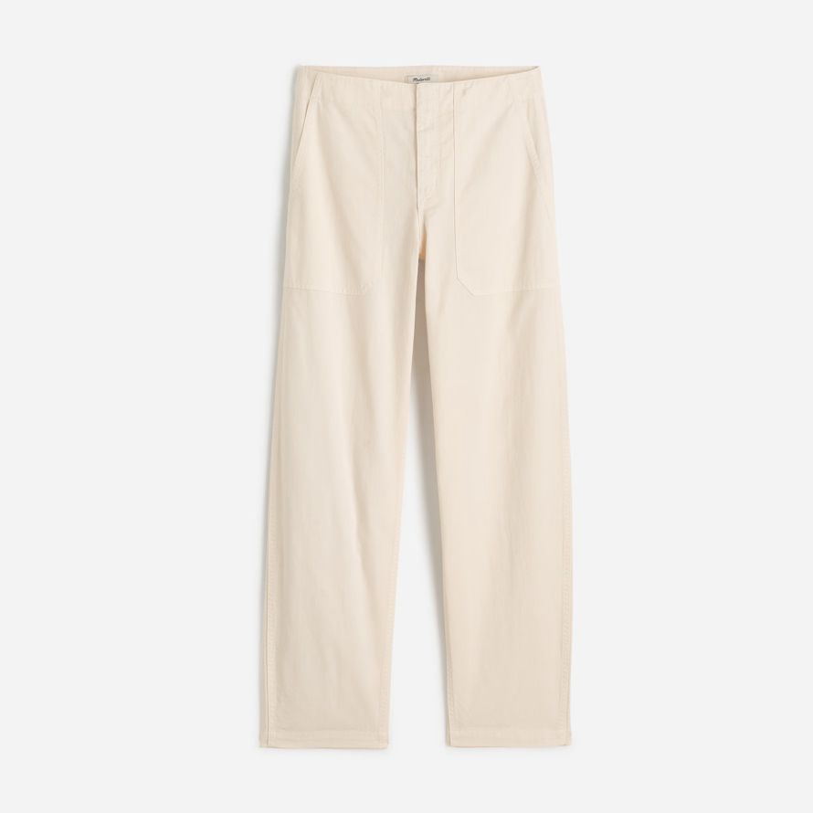 creme madewell tapered-leg-dienstprogramm damen hosen