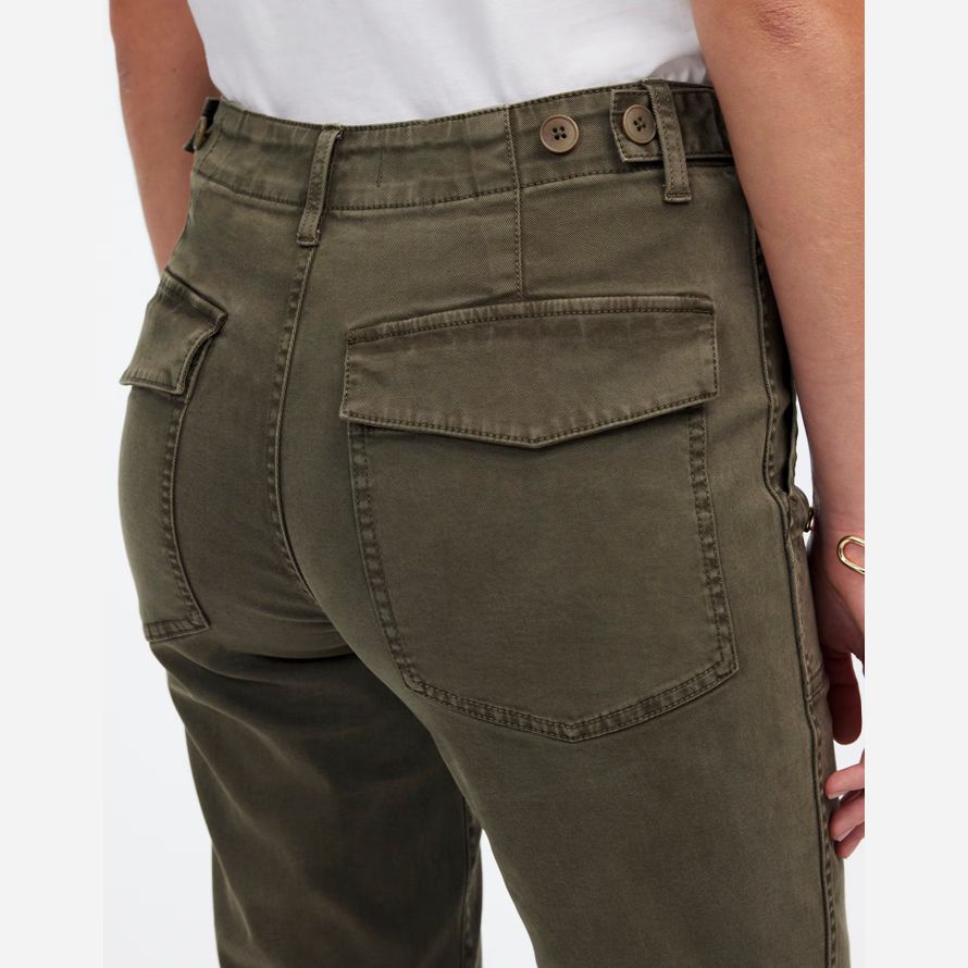olive womens madewell slim straight utility pants