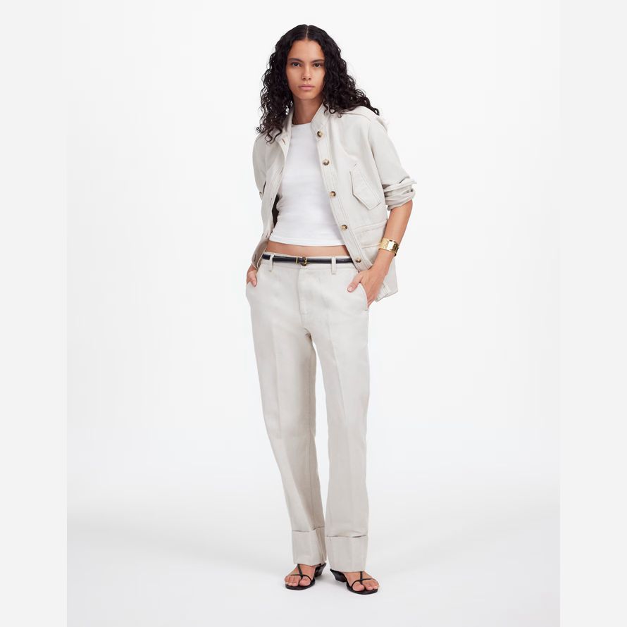 damen madewell dekan easy straight pants white