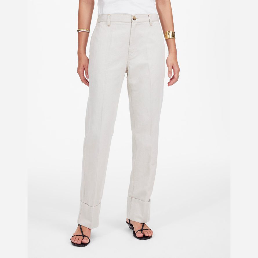 damen madewell dekan easy straight pants white