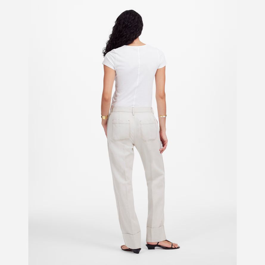 damen madewell dekan easy straight pants white