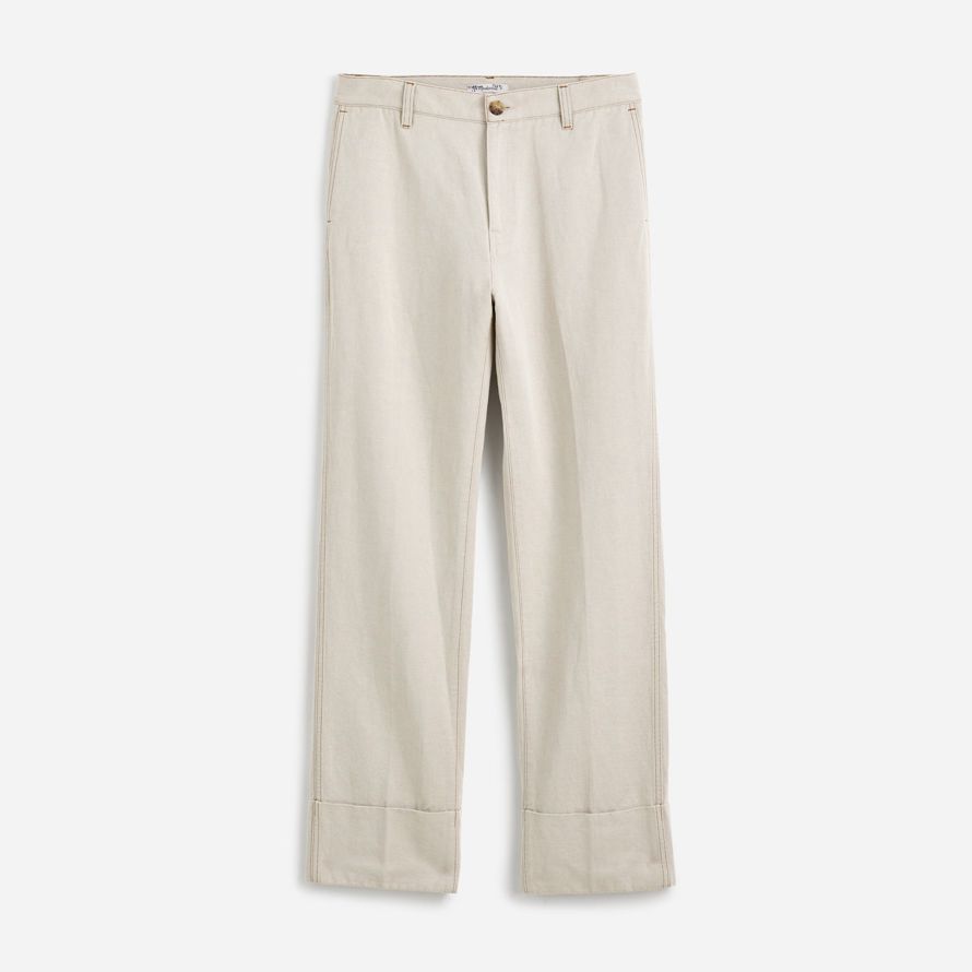 damen madewell dekan easy straight pants white
