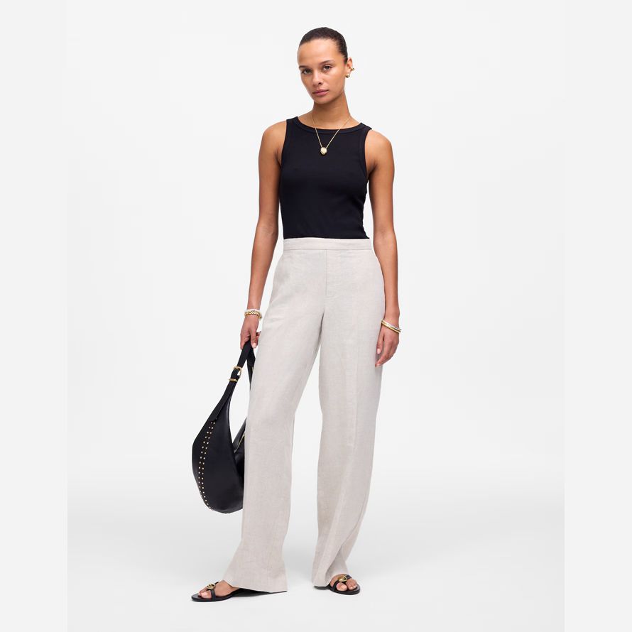 madewell easy pull-on damen pants white