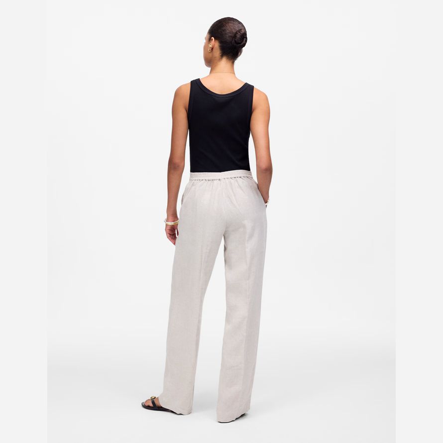 madewell easy pull-on damen pants white