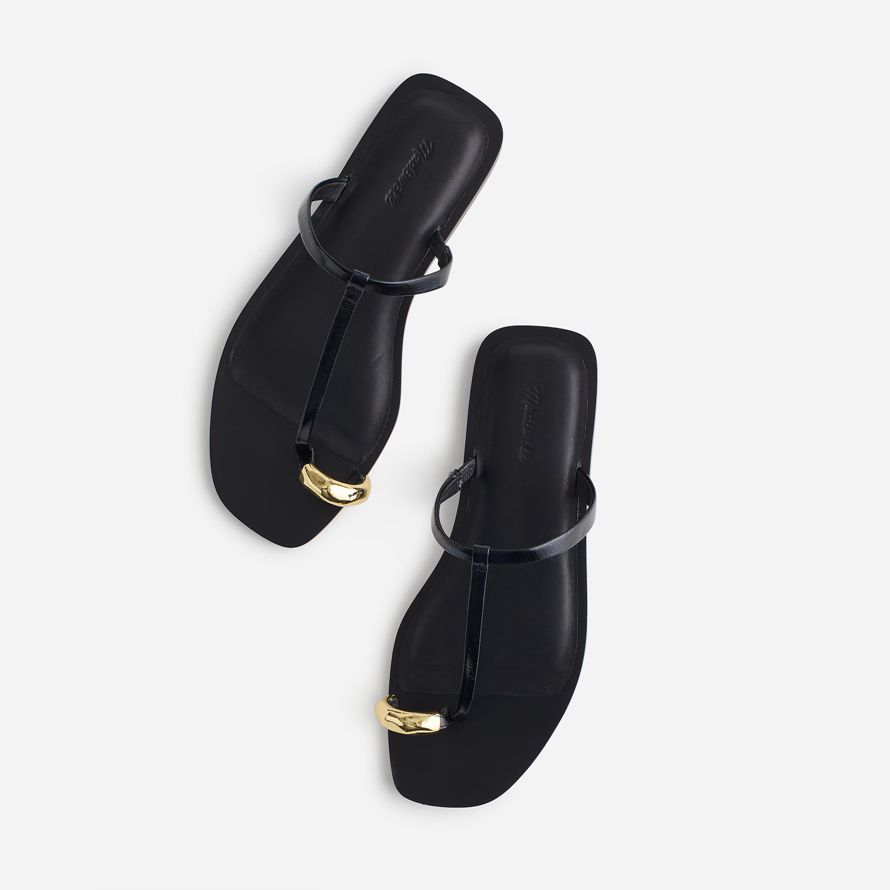 black womens madewell das dessa zehe ring sandalen