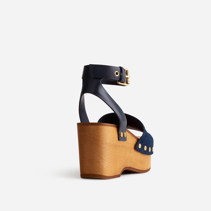 madewell die anouk platform clog damen-sandalen navy