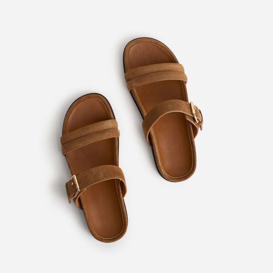 madewell den dara-double-strap slide damen sandalen braun