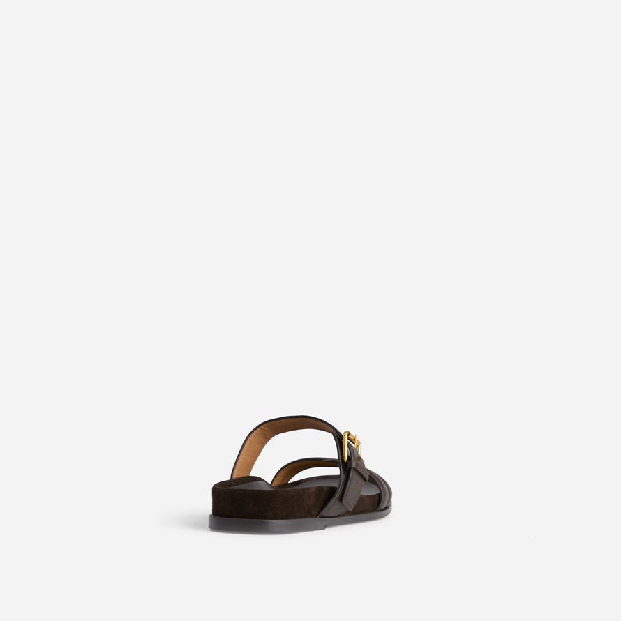 damen madewell den dara-double-strap slide sandalen schokolade