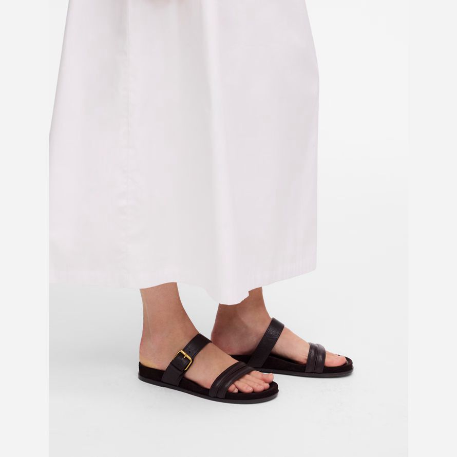damen madewell den dara-double-strap slide sandalen schokolade