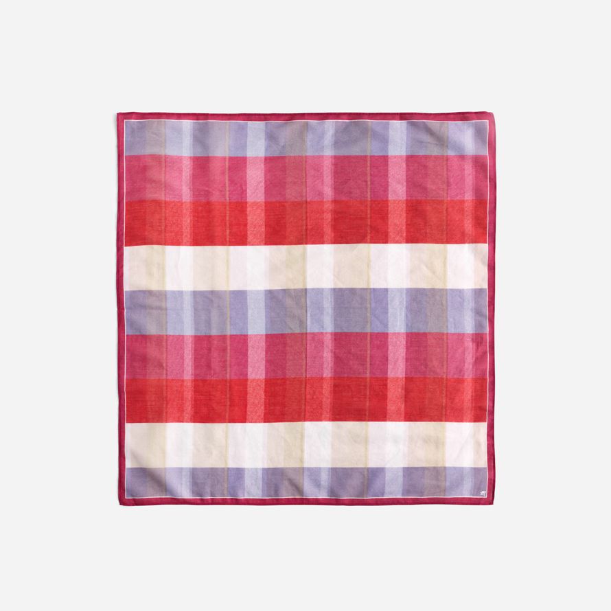 madewell bio-baumwolle damen schal rot multicolor