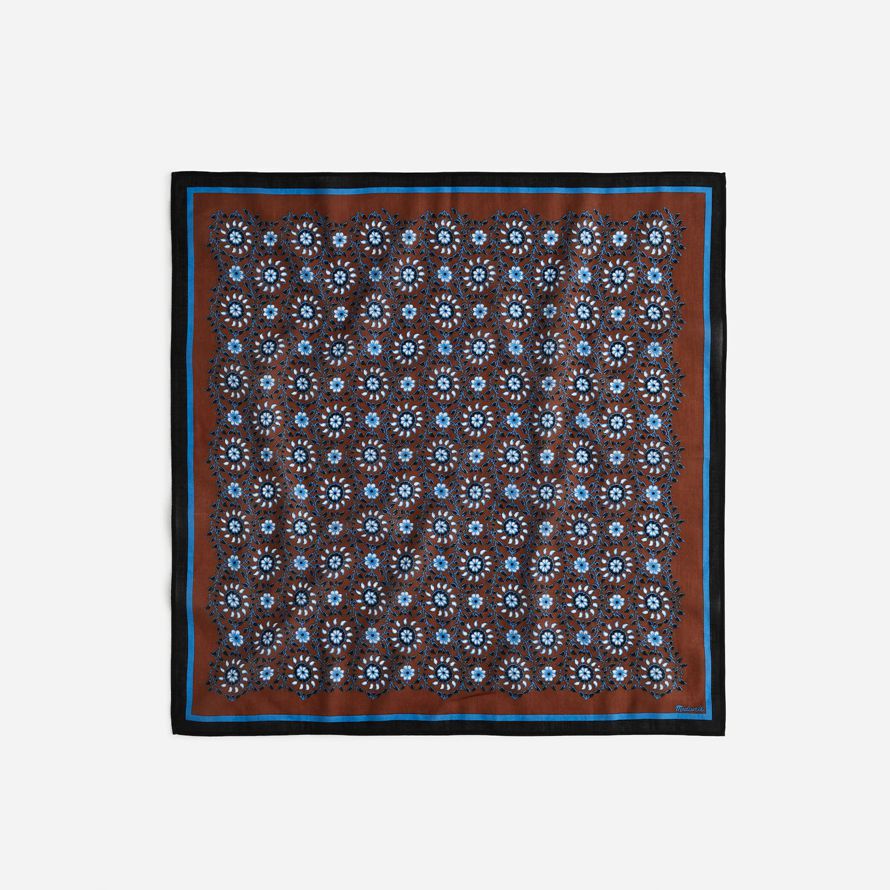 dark brown blue madewell bio-baumwolle damen schal
