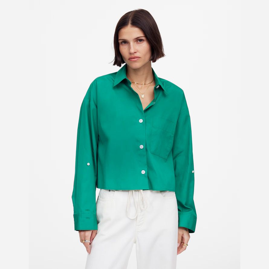 damen madewell gerader saum shirts grün