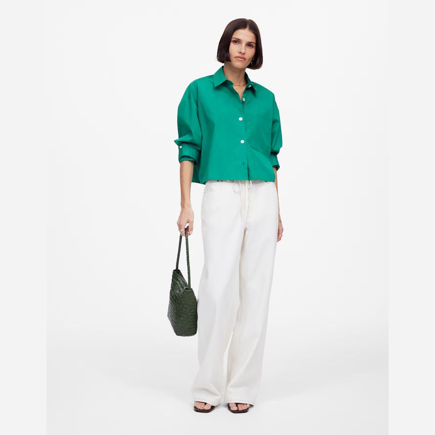 damen madewell gerader saum shirts grün