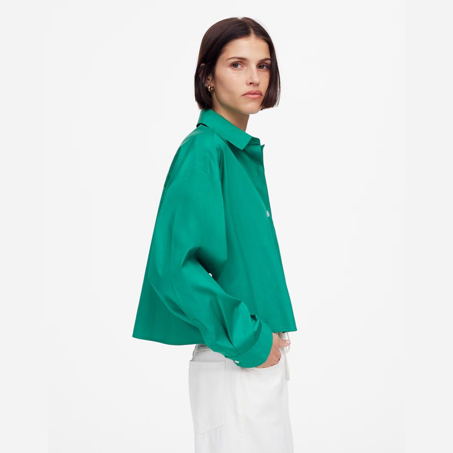 damen madewell gerader saum shirts grün