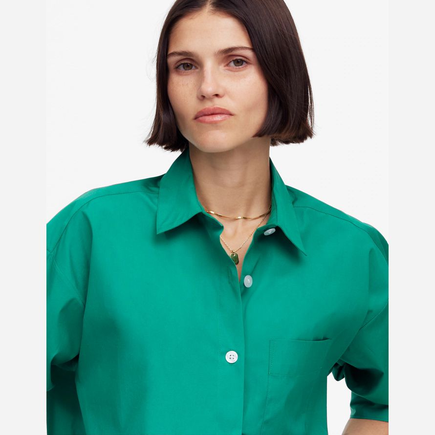 damen madewell gerader saum shirts grün