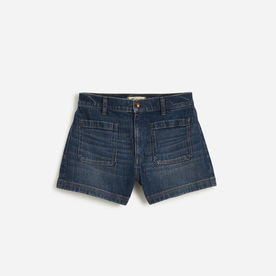 dark blue madewell plus denim emmett womens shorts