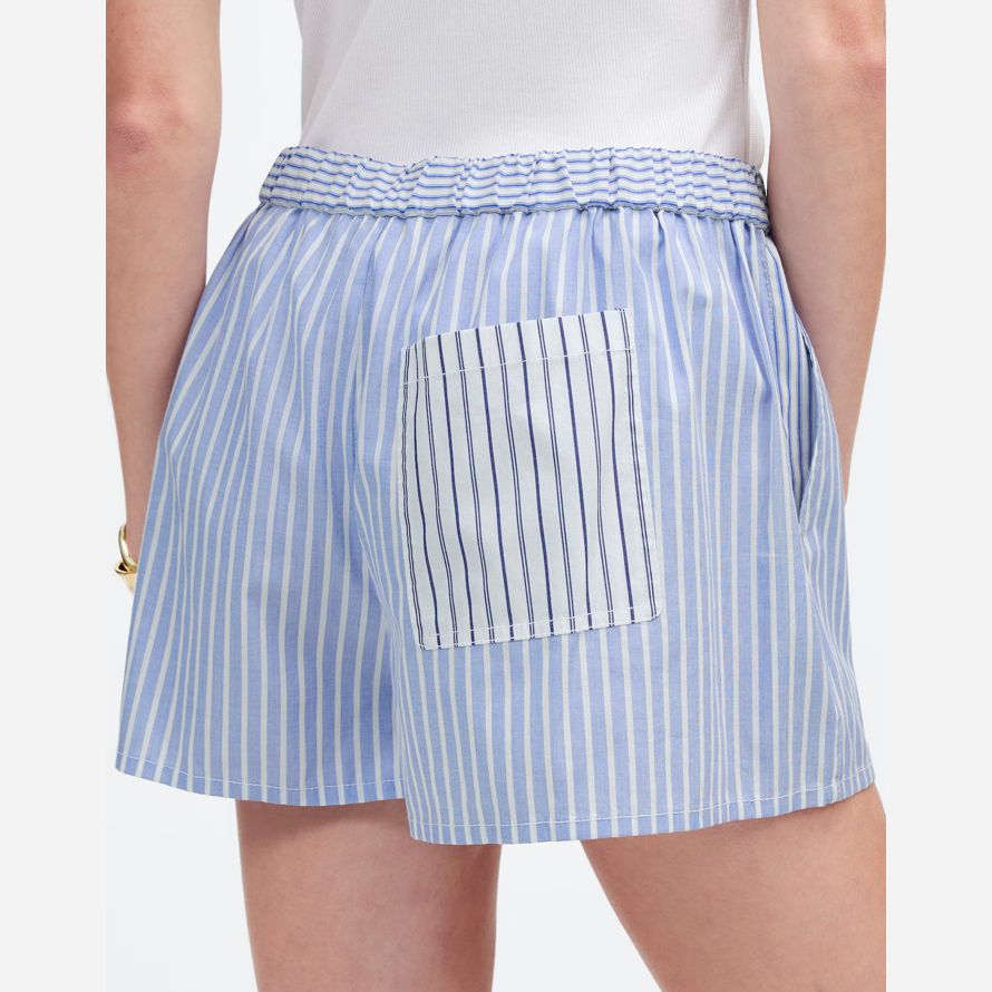 damen madewell pull-on shorts-blau weiß
