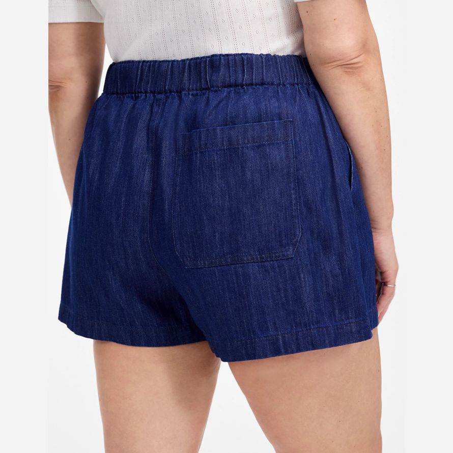 dark blue madewell womens plus denim pull-on shorts
