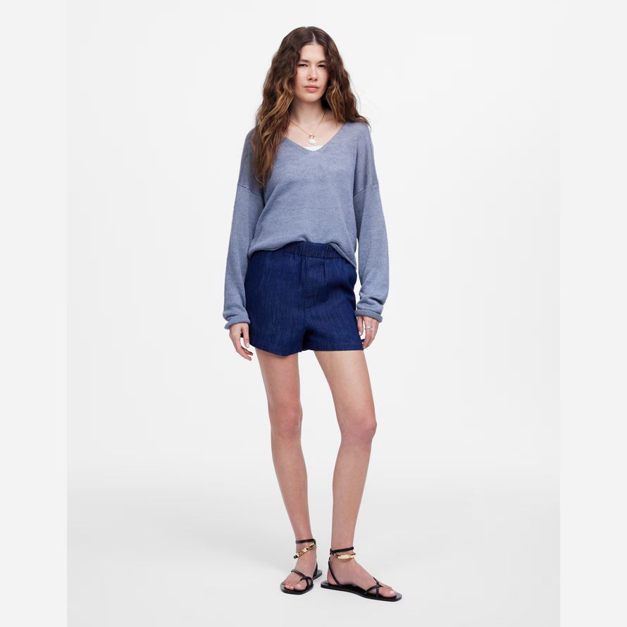 dark blue madewell denim pull-on damen shorts
