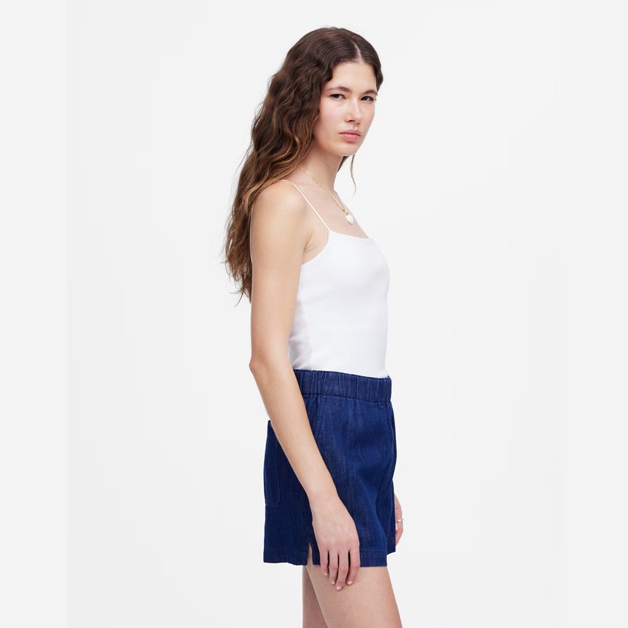 dark blue madewell denim pull-on damen shorts