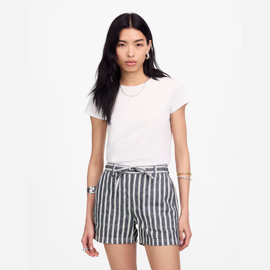 navy white madewell pull-on drawstring womens shorts