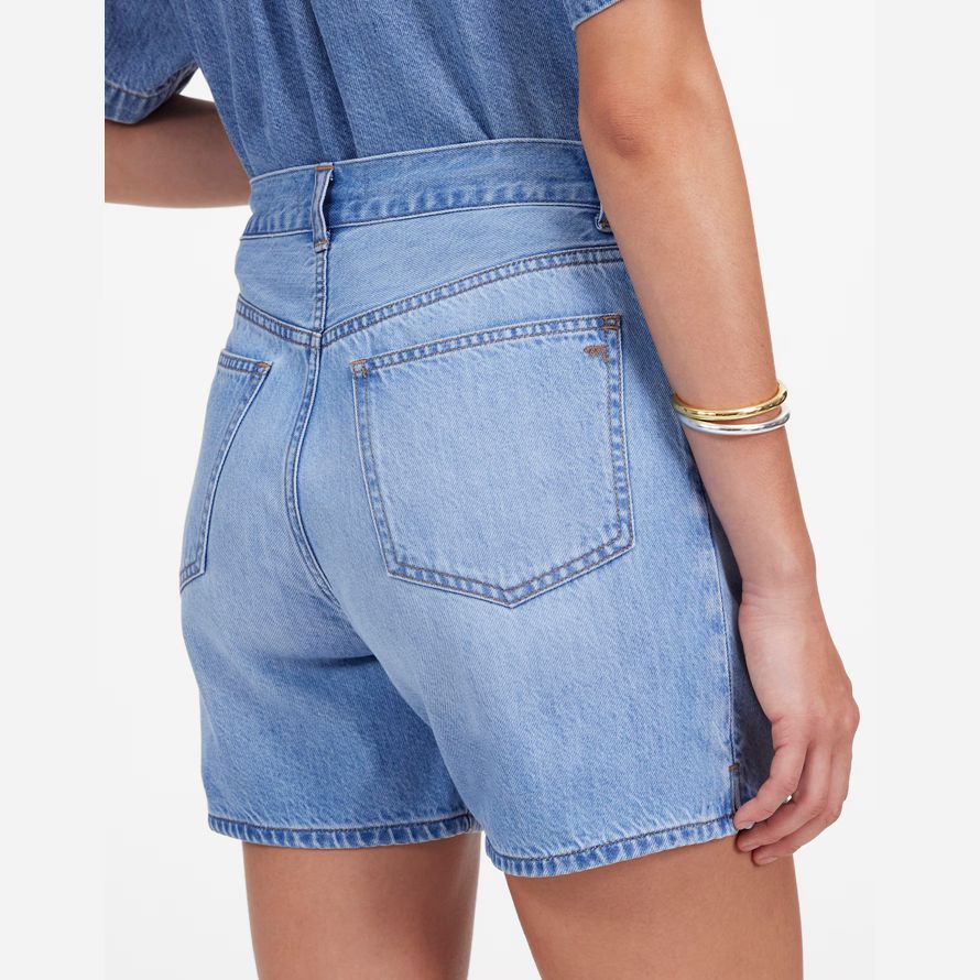 damen madewell drawstring denim-shorts-blue