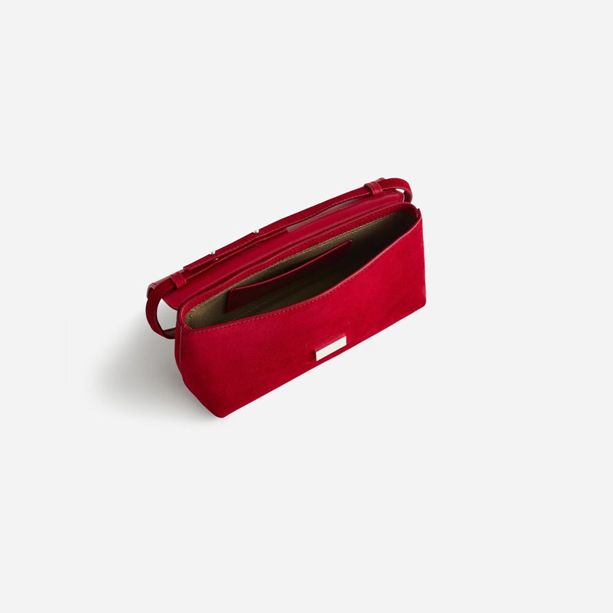 madewell x agmes lennox damen schultertasche rot