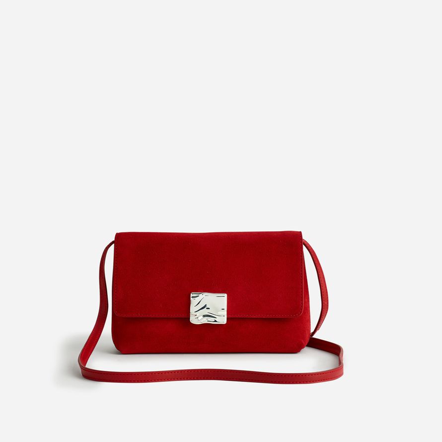 madewell x agmes lennox damen schultertasche rot