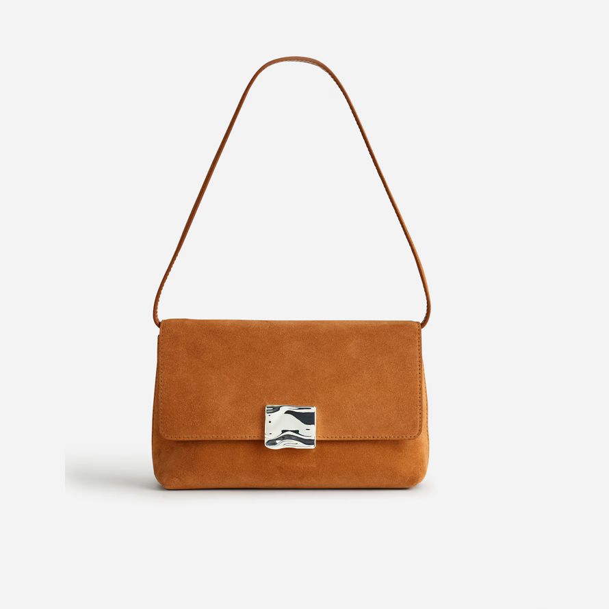 brown madewell x agmes lennox damen schulter tasche