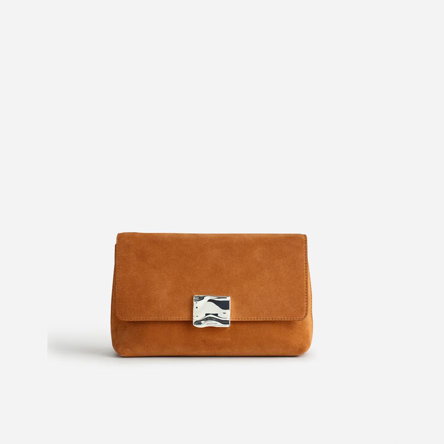 brown madewell x agmes lennox damen schulter tasche