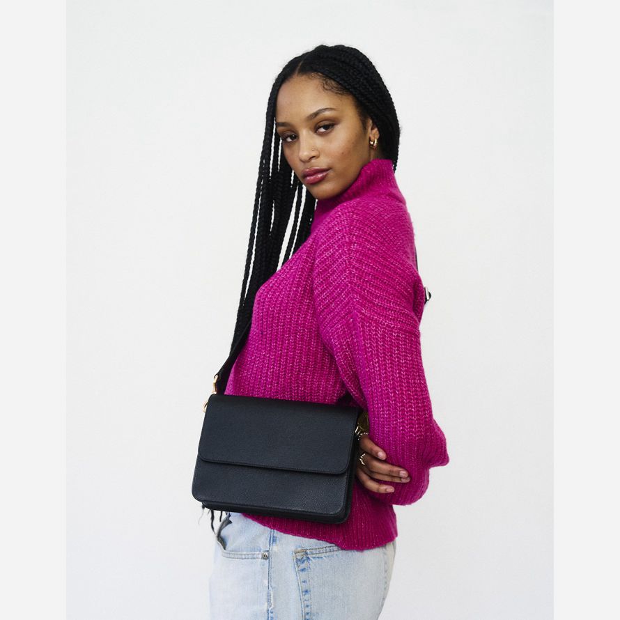 damen madewell hyer waren luxe cube schulter tasche schwarz