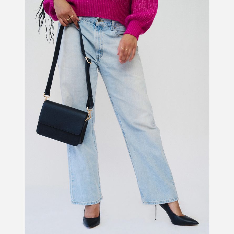 damen madewell hyer waren luxe cube schulter tasche schwarz