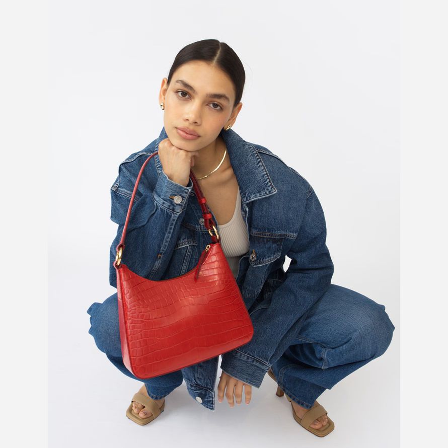 red madewell hyer waren luxe medium damen schulter tasche