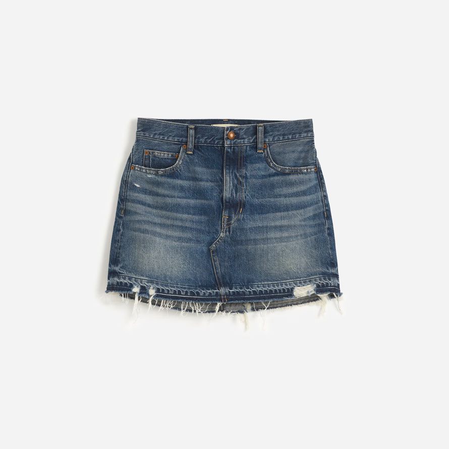 madewell briefmarke womens denim mini skirt blau