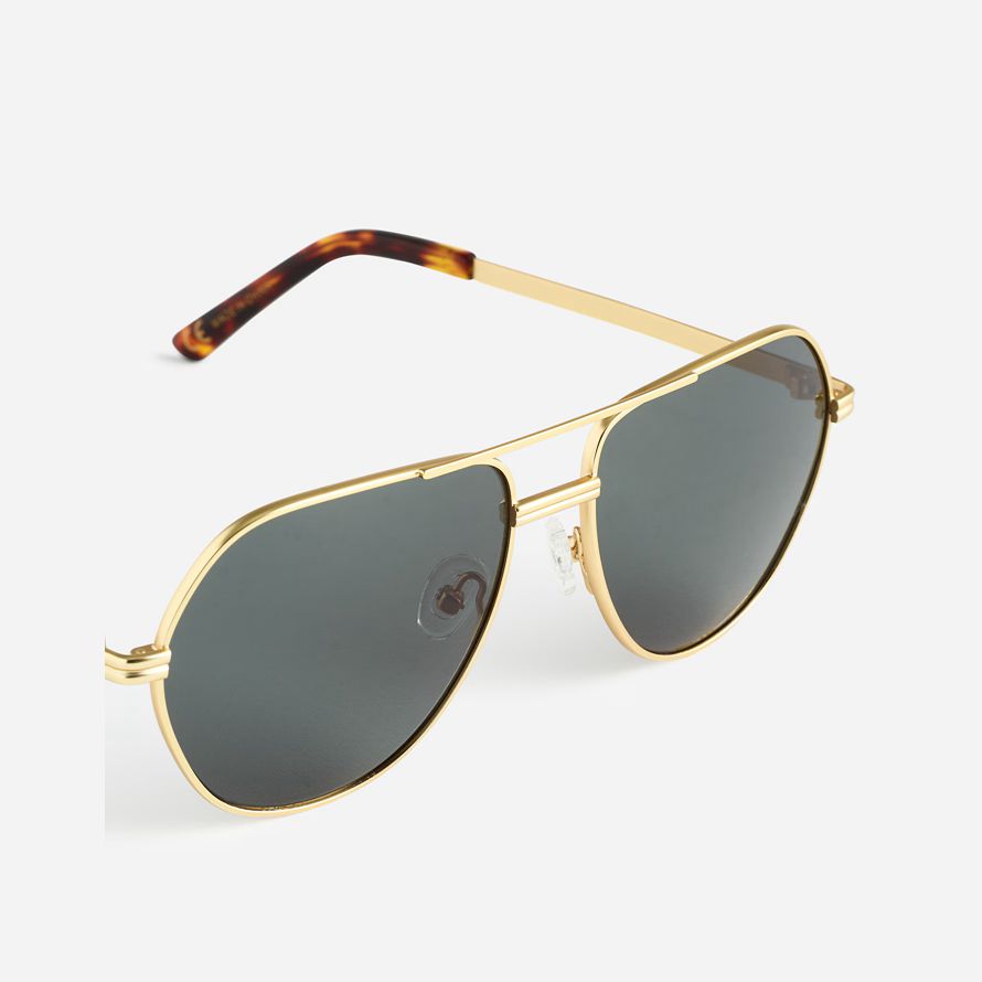 madewell metallrahmen aviator sonnenbrille frauen dark green