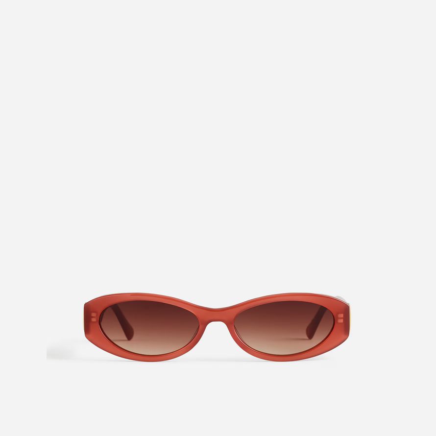 madewell skinny oval sonnenbrille frauen braun rot