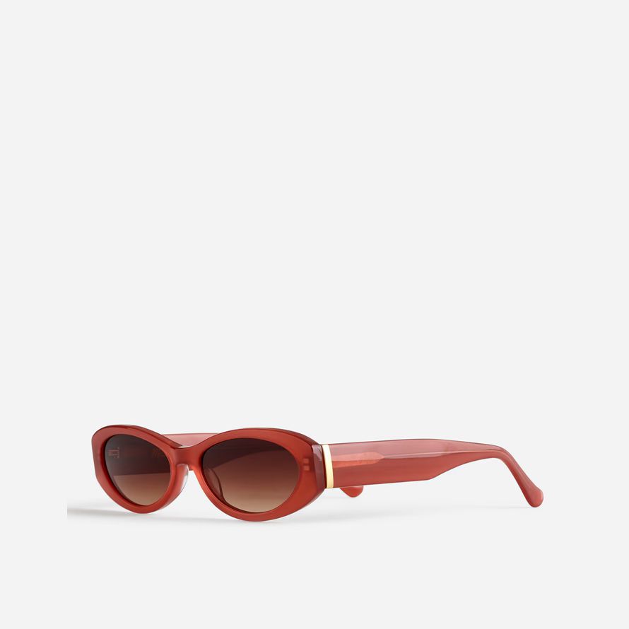 madewell skinny oval sonnenbrille frauen braun rot