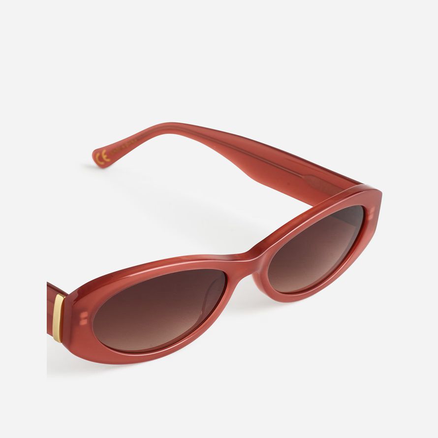 madewell skinny oval sonnenbrille frauen braun rot