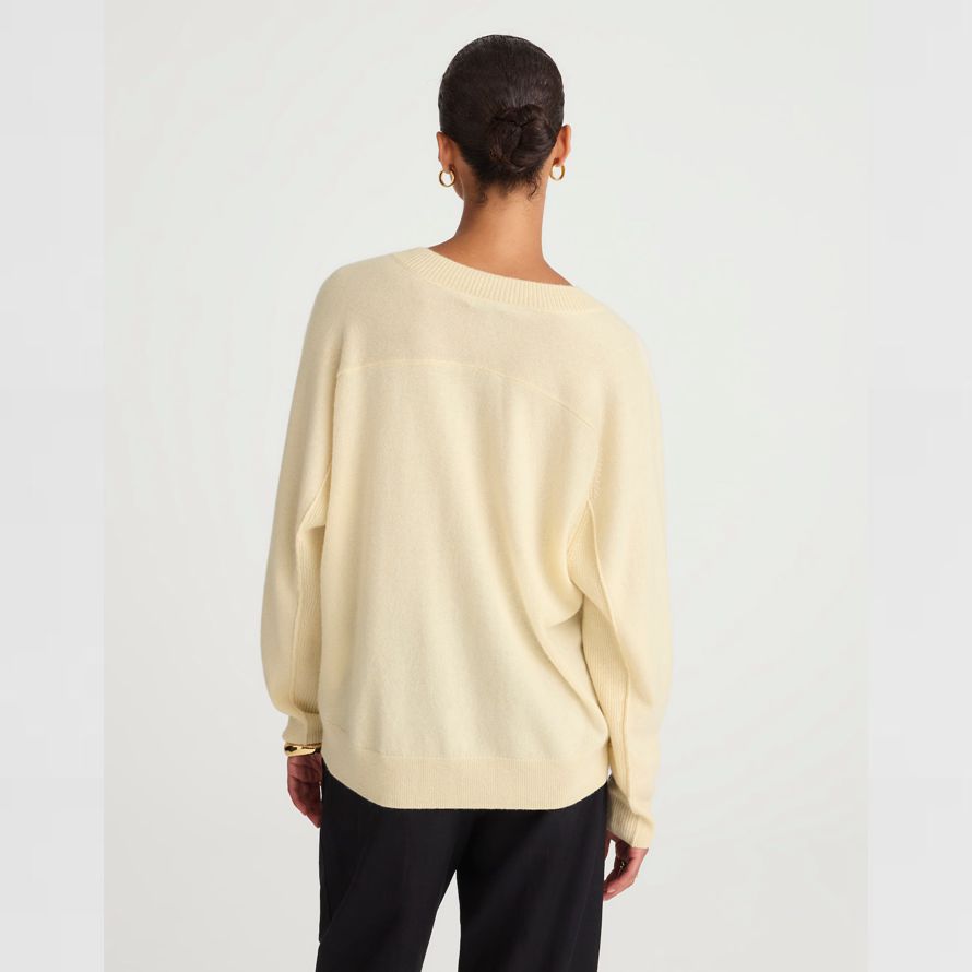 cream damen madewell cashmere v-neck sweater