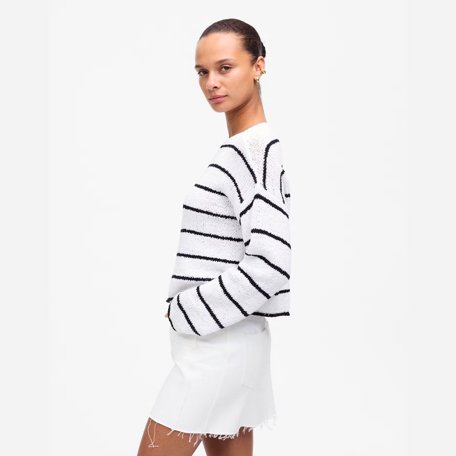 weiß schwarz madewell boatneck pullover damen pullover