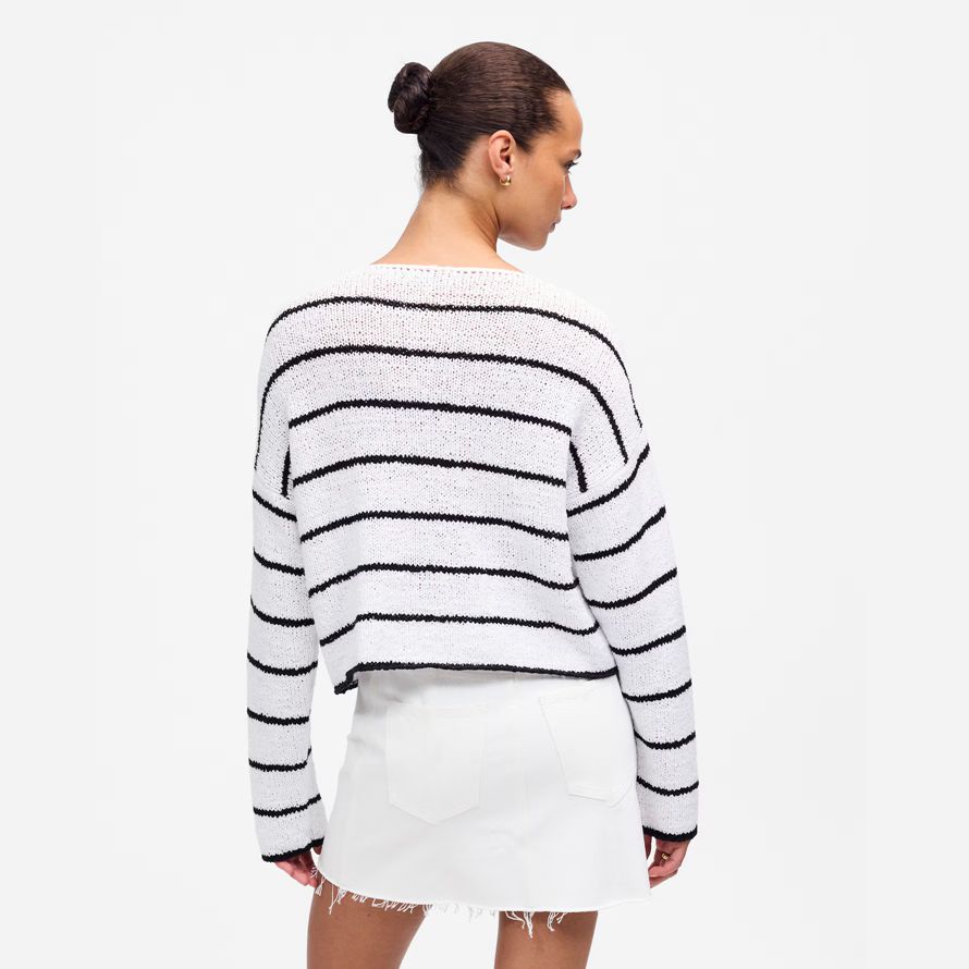 weiß schwarz madewell boatneck pullover damen pullover