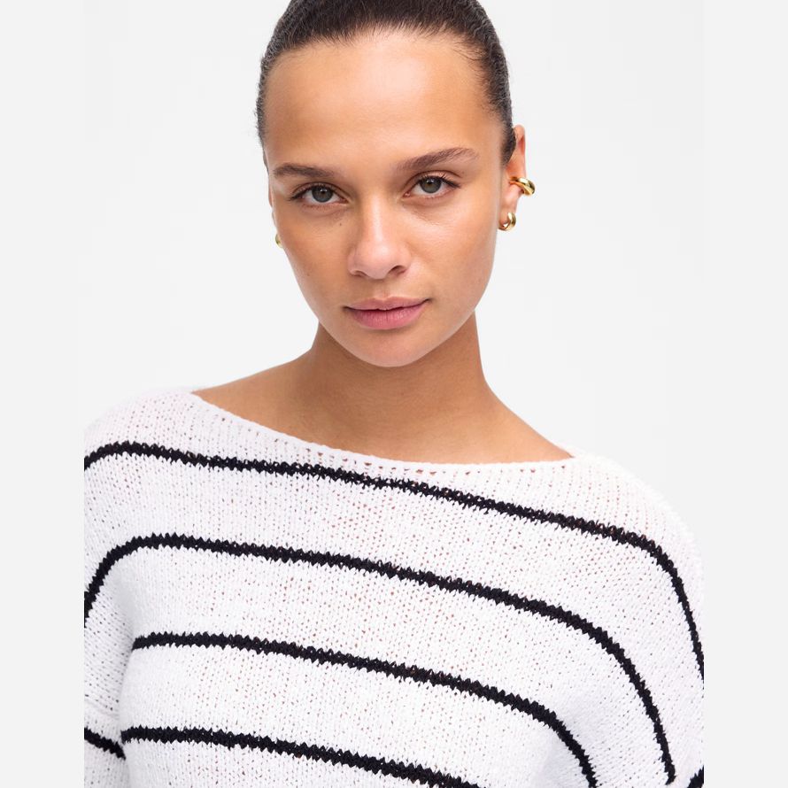 weiß schwarz madewell boatneck pullover damen pullover