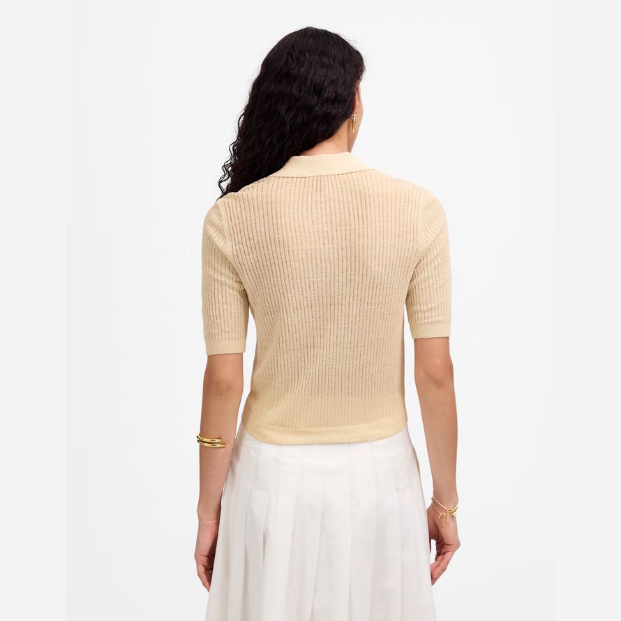 creme madewell kurzarm-polo-pullover womens t-shirts