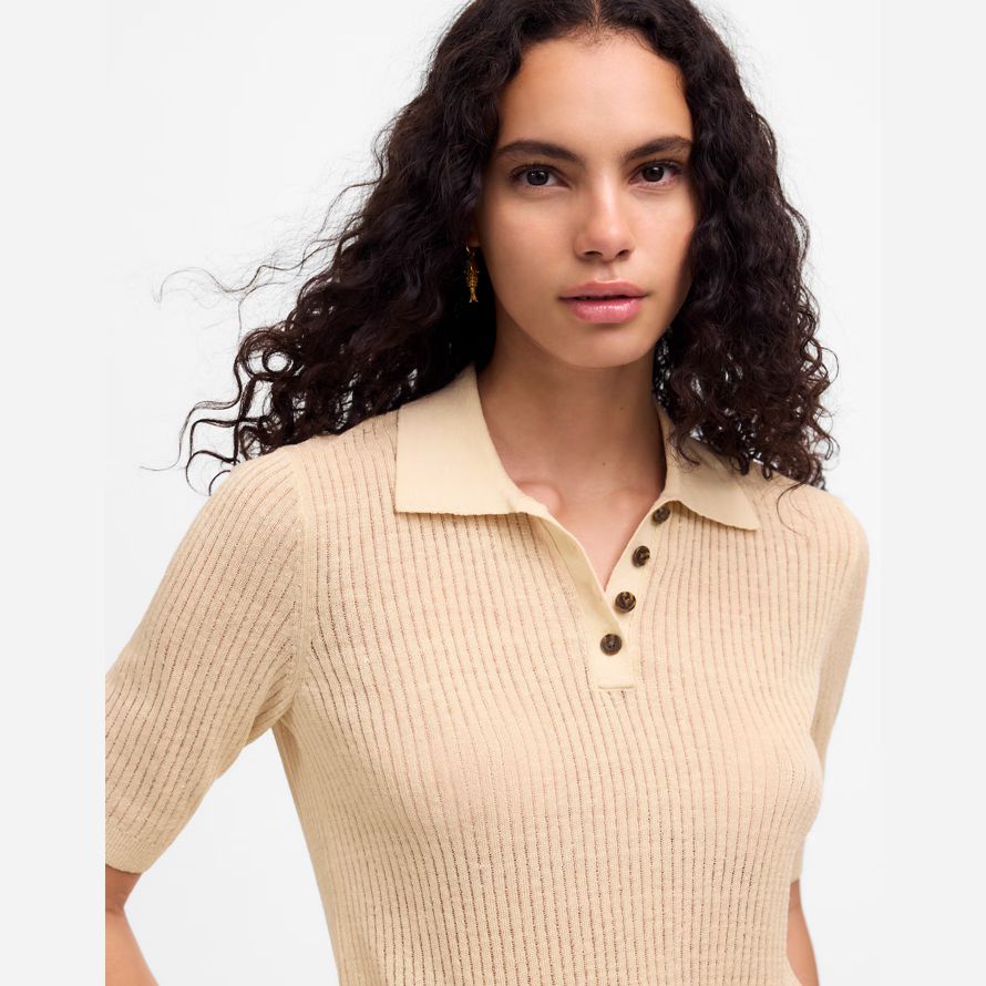 creme madewell kurzarm-polo-pullover womens t-shirts