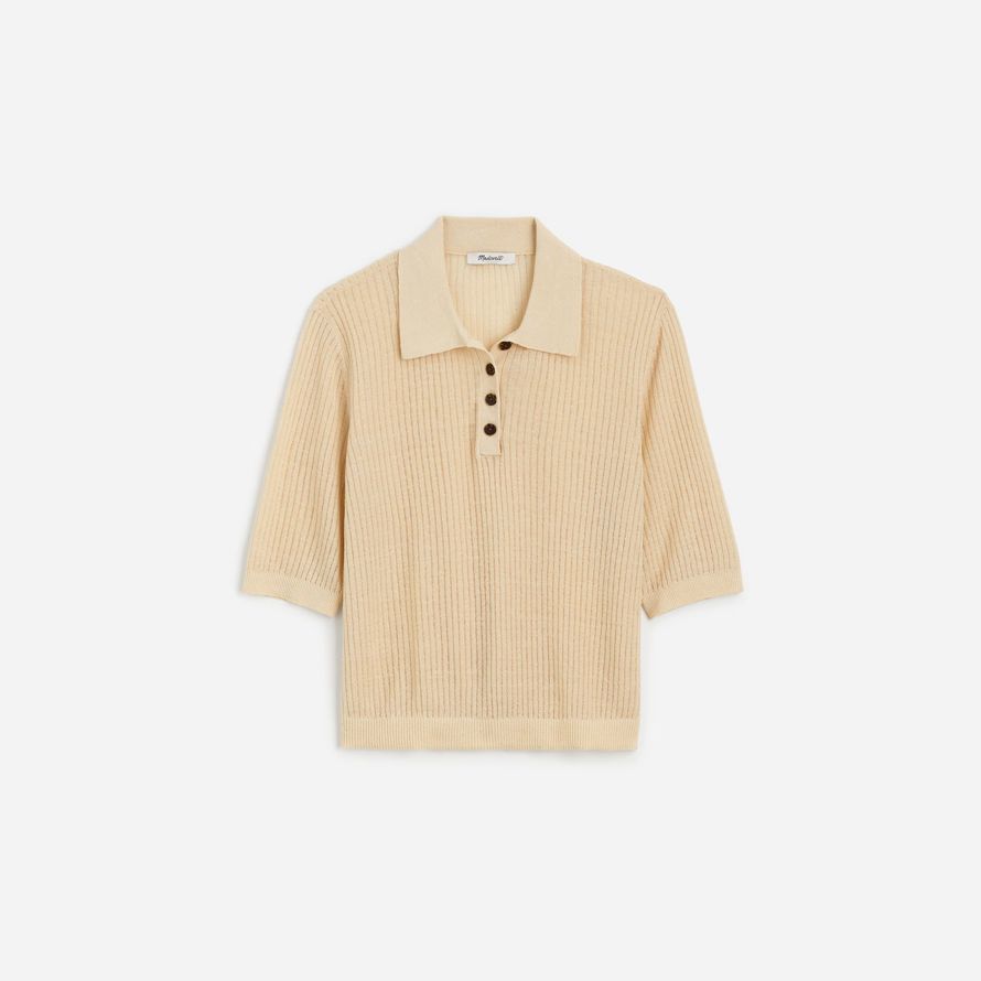 creme madewell kurzarm-polo-pullover womens t-shirts
